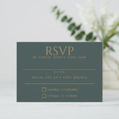 Blue Moody Floral RSVP Kaartje (Staand voorkant)