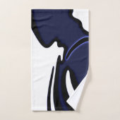 Blue Moon: Abstract blauw, wit & zwart Bad Handdoek (Handdoek)