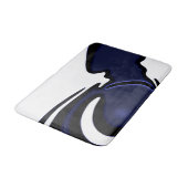 Blue Moon: Abstract blauw, wit & zwart Badmat (Gekanteld)