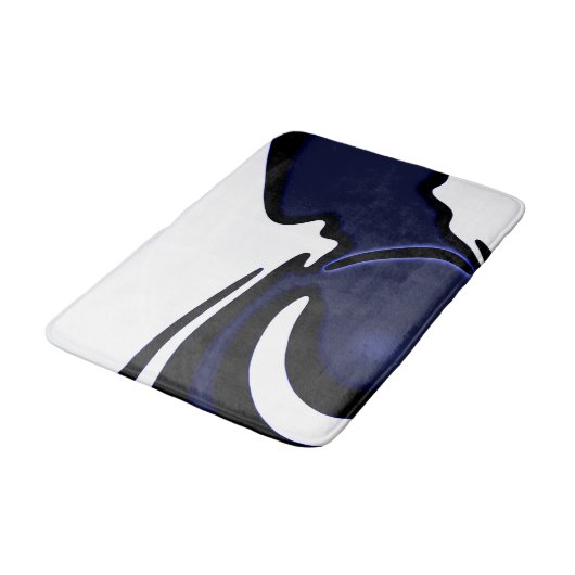 Blue Moon: Abstract blauw, wit & zwart Badmat (Gekanteld)