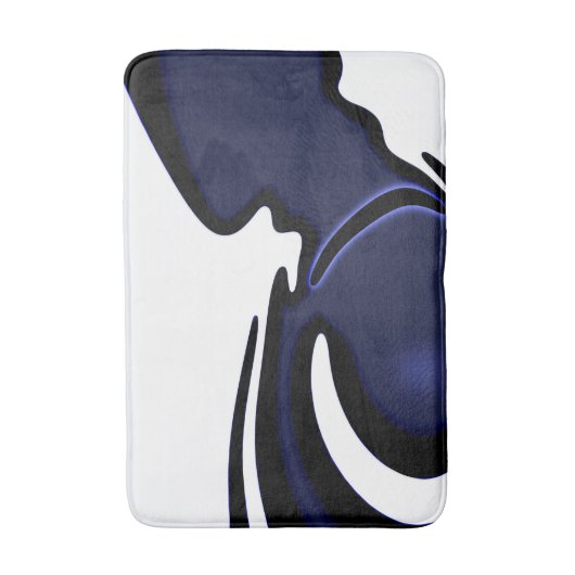 Blue Moon: Abstract blauw, wit & zwart Badmat (Voorkant Verticaal)