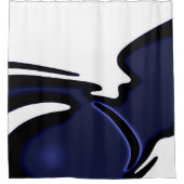 Blue Moon: Abstract blauw, wit & zwart Douchegordijn (Voorkant)