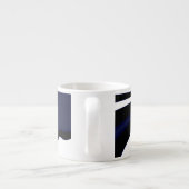 Blue Moon: Abstract blauw, wit & zwart Espresso Kop (Achterkant)