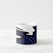 Blue Moon: Abstract blauw, wit & zwart Espresso Kop (Voorkant)