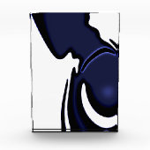 Blue Moon: Abstract blauw, wit & zwart Fotoblokken (Voorkant)