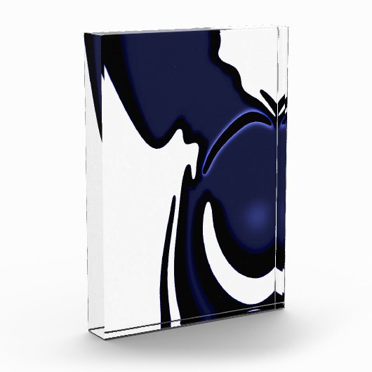 Blue Moon: Abstract blauw, wit & zwart Fotoblokken (Links)