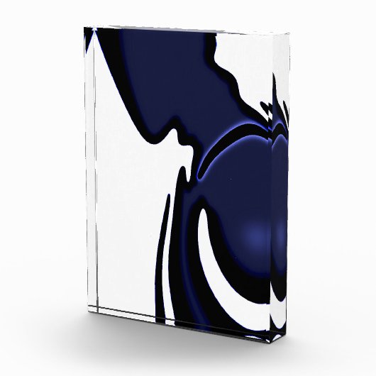 Blue Moon: Abstract blauw, wit & zwart Fotoblokken (Rechts)