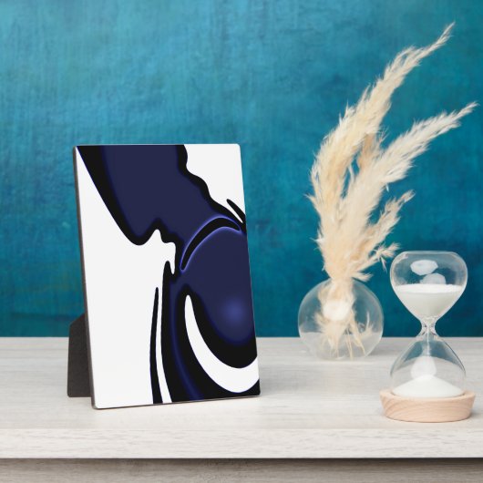 Blue Moon: Abstract blauw, wit & zwart Fotoplaat (Zijkant)