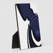 Blue Moon: Abstract blauw, wit & zwart Fotoplaat (Zijkant)