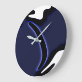 Blue Moon: Abstract blauw, wit & zwart Grote Klok (Hoek)