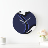 Blue Moon: Abstract blauw, wit & zwart Grote Klok (Huis)