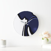 Blue Moon: Abstract blauw, wit & zwart Grote Klok (Huis)