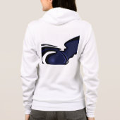 Blue Moon: Abstract blauw, wit & zwart Hoodie (Achterkant)
