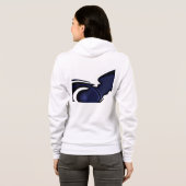 Blue Moon: Abstract blauw, wit & zwart Hoodie (Achterkant volledig)