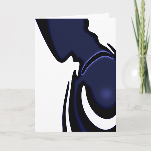 Blue Moon: Abstract blauw, wit & zwart Kaart (Voorkant)