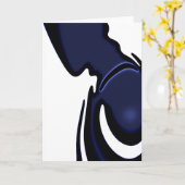 Blue Moon: Abstract blauw, wit & zwart Kaart (Gele Bloem)