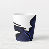 Blue Moon: Abstract blauw, wit & zwart Latte Mok (Voorkant)