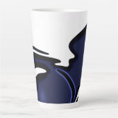 Blue Moon: Abstract blauw, wit & zwart Latte Mok (Voorkant)