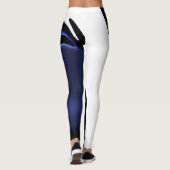 Blue Moon: Abstract blauw, wit & zwart Leggings (Achterkant)