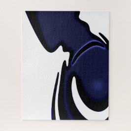 Blue Moon: Abstract Blauw, Wit & Zwart Legpuzzel