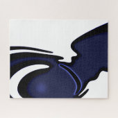 Blue Moon: Abstract blauw, wit & zwart Legpuzzel (Horizontaal)