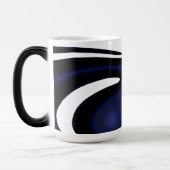 Blue Moon: Abstract blauw, wit & zwart Magische Mok (Links)