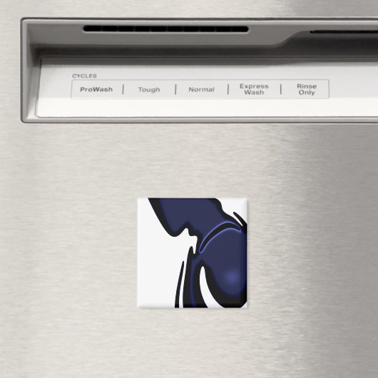 Blue Moon: Abstract blauw, wit & zwart Magneet (Insitu (Vaatwasser))