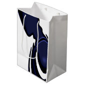 Blue Moon: Abstract blauw, wit & zwart Medium Cadeauzakje (Voorkant Gekanteld)