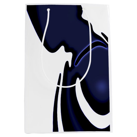 Blue Moon: Abstract blauw, wit & zwart Medium Cadeauzakje (Voorkant)