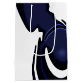 Blue Moon: Abstract blauw, wit & zwart Medium Cadeauzakje (Achterkant)