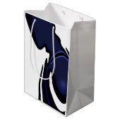 Blue Moon: Abstract blauw, wit & zwart Medium Cadeauzakje (Achterkant Gekanteld)