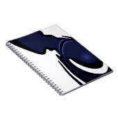 Blue Moon: Abstract blauw, wit & zwart Notitieboek (Rechterzijde)