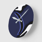 Blue Moon: Abstract blauw, wit & zwart Ronde Klok (Hoek)