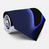Blue Moon: Abstract blauw, wit & zwart Stropdas (Opgerold)