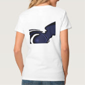 Blue Moon: Abstract blauw, wit & zwart T-shirt (Achterkant)