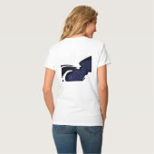 Blue Moon: Abstract blauw, wit & zwart T-shirt (Achterkant volledig)
