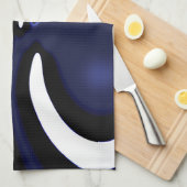 Blue Moon: Abstract blauw, wit & zwart Theedoek (Quarter Fold)