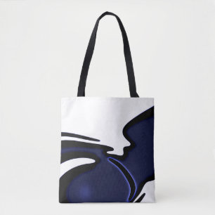 Blue Moon: Abstract blauw, wit & zwart Tote Bag