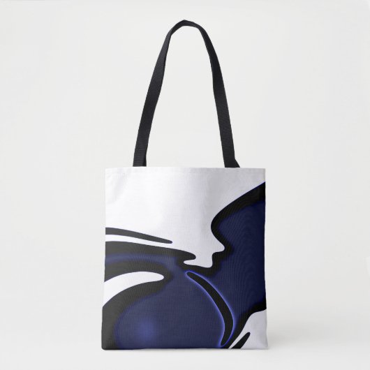 Blue Moon: Abstract blauw, wit & zwart Tote Bag (Voorkant)