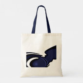 Blue Moon: Abstract blauw, wit & zwart Tote Bag (Achterkant)