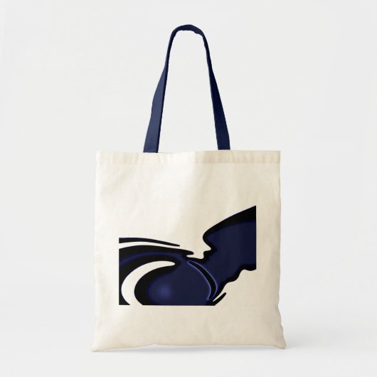 Blue Moon: Abstract blauw, wit & zwart Tote Bag (Voorkant)