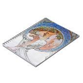  Blue Moon Alphonse Mucha Art Nouveau moon Notitieboek (Linkerzijde)