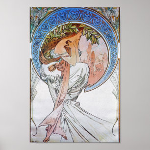 Blue Moon Alphonse Mucha Art Nouveau moon Poster