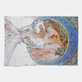  Blue Moon Alphonse Mucha Art Nouveau moon Theedoek (Horizontaal)