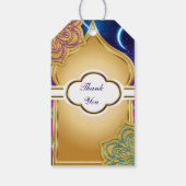Blue Moon Arabian Nights Glam Gold Paarse bruiloft Cadeaulabel (Achterkant)