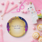 Blue Moon Arabian Nights Glam Gold Paarse bruiloft Papieren Bordje (Feest)