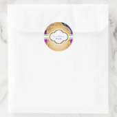 Blue Moon Arabian Nights Glam Gold Paarse bruiloft Ronde Sticker (Tas)