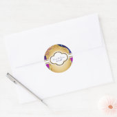 Blue Moon Arabian Nights Glam Gold Paarse bruiloft Ronde Sticker (Envelop)