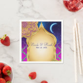 Blue Moon Arabian Nights Glam Gold Paarse bruiloft Servet (Insitu)