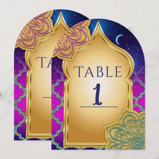 Blue Moon Arabian Nights Glam Goud Tafelnummer (Voorkant / Achterkant)